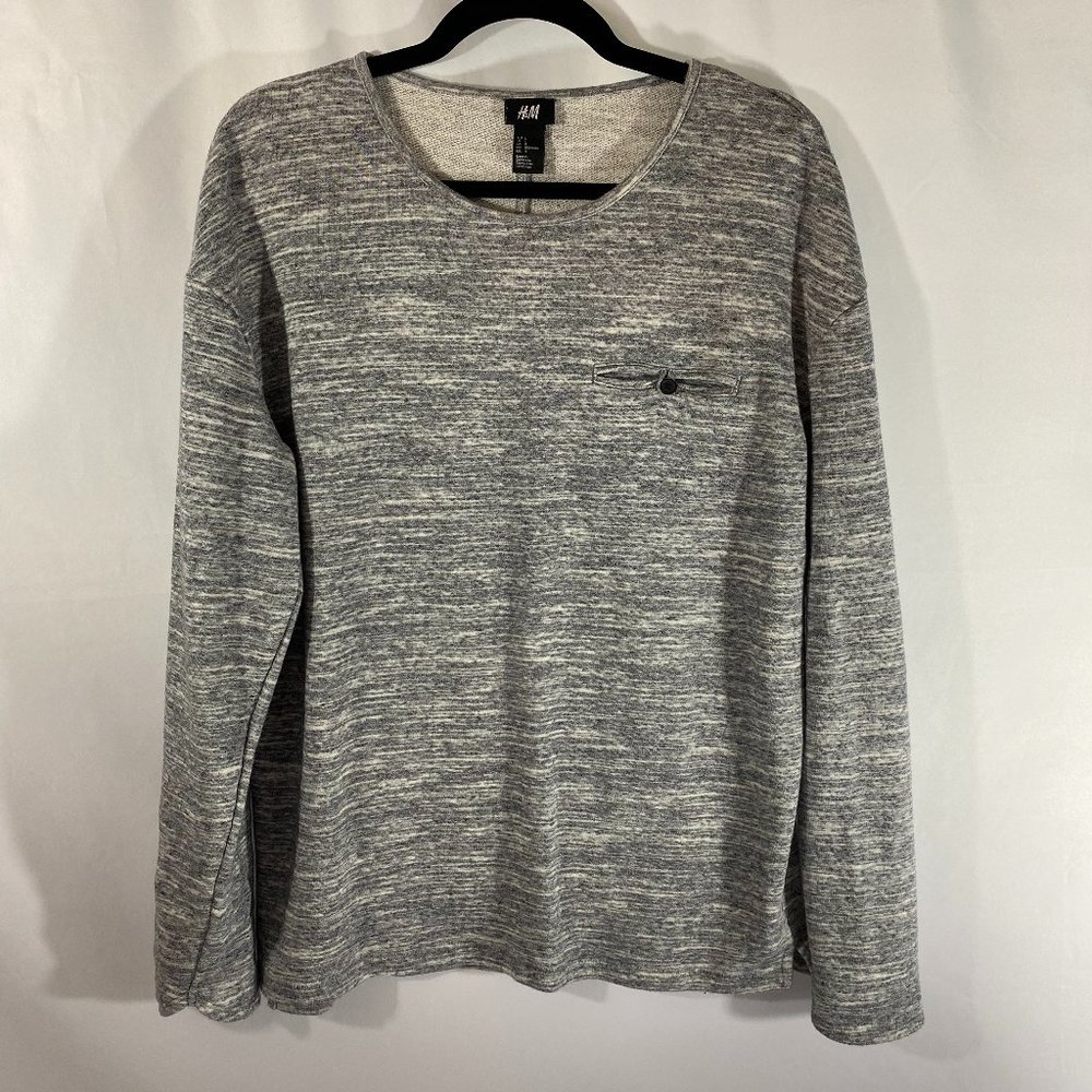 H&M Women's Gray Long Sleeve Large Top w/ Pocket